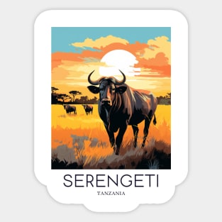 A Pop Art Travel Print of the Serengeti National Park - Tanzania Sticker